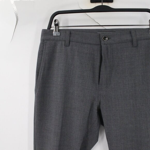 John Varvatos Pants Mens 30 32x33 Wool Blend Flat Front Trousers Gray pockets - Picture 2 of 10